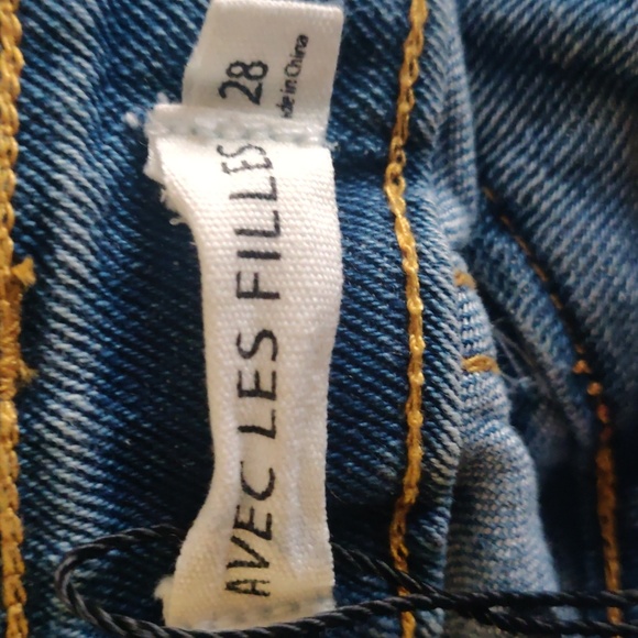 Anthropologie Avec Les Filles cropped high-waisted jeans Straight raw hem. - Picture 9 of 14